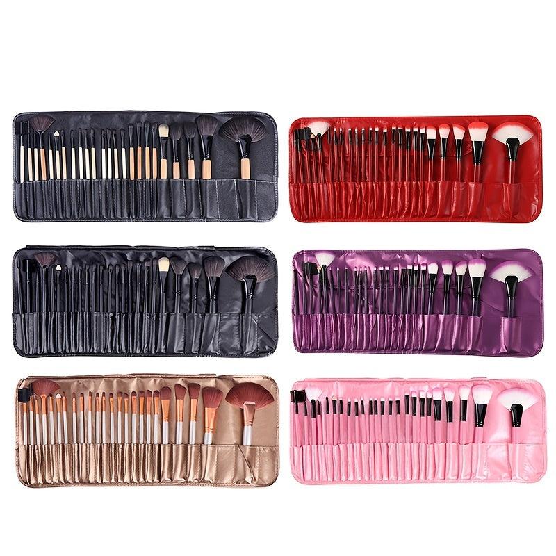 24pcs Synthetic Kabuki Foundation Brush Set with Brush Bag