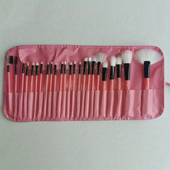 24pcs Synthetic Kabuki Foundation Brush Set with Brush Bag