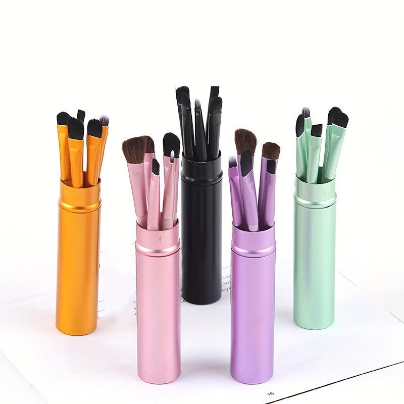 5pc Portable Makeup Brush Set with Case
