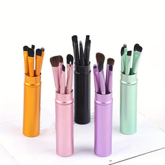 5pc Portable Makeup Brush Set with Case