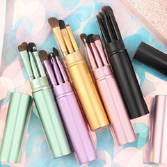 5pc Portable Makeup Brush Set with Case
