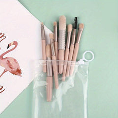 8pcs Colorful Makeup Brush Set for Face Eye Makeup Beauty Kit