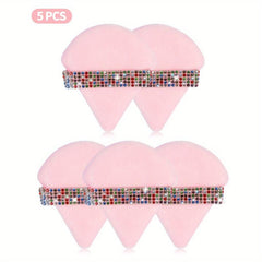 5 Pcs Colorful Crystal Face Soft Makeup Puffs Triangle Powder Puffs