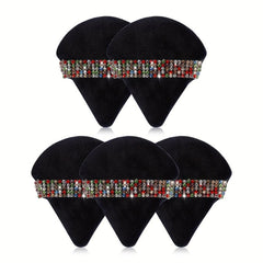 5 Pcs Colorful Crystal Face Soft Makeup Puffs Triangle Powder Puffs