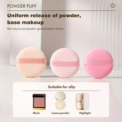 15pcs Round Velvet Powder Puff Set for Makeup Beginners