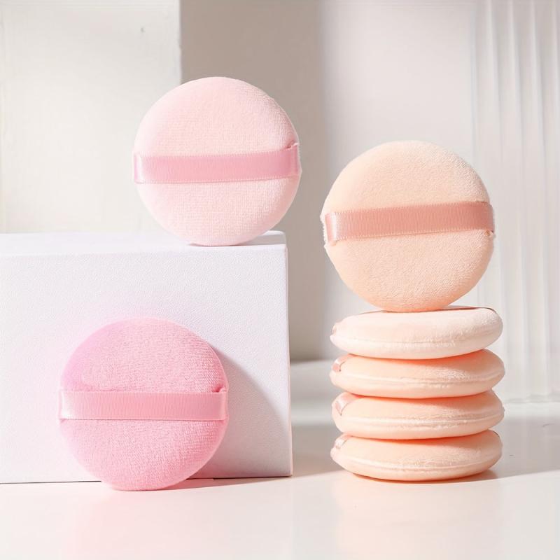 15pcs Round Velvet Powder Puff Set for Makeup Beginners