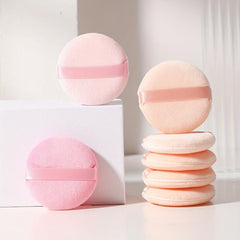 15pcs Round Velvet Powder Puff Set for Makeup Beginners