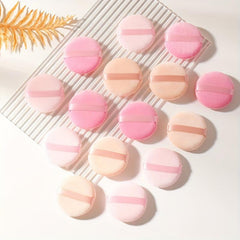 15pcs Round Velvet Powder Puff Set for Makeup Beginners