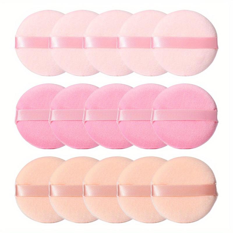 15pcs Round Velvet Powder Puff Set for Makeup Beginners