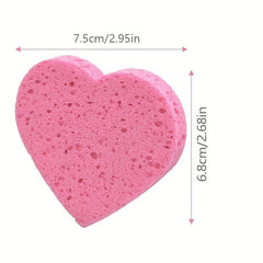 Compressed Facial Sponge Heart Shape Honeycomb Skin Friendly Cleansing Pad