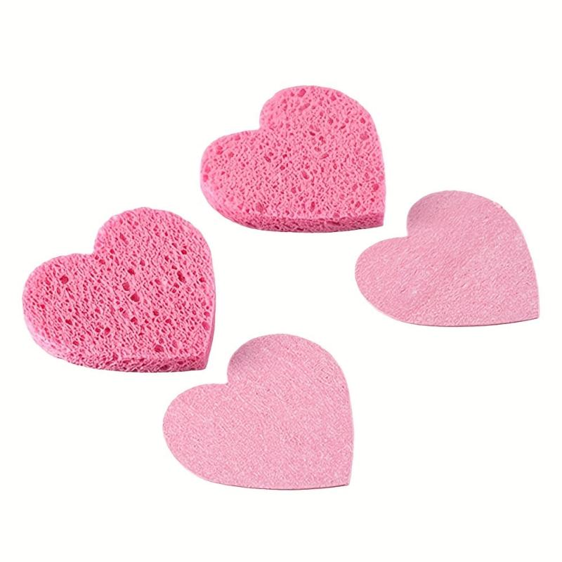 Compressed Facial Sponge Heart Shape Honeycomb Skin Friendly Cleansing Pad
