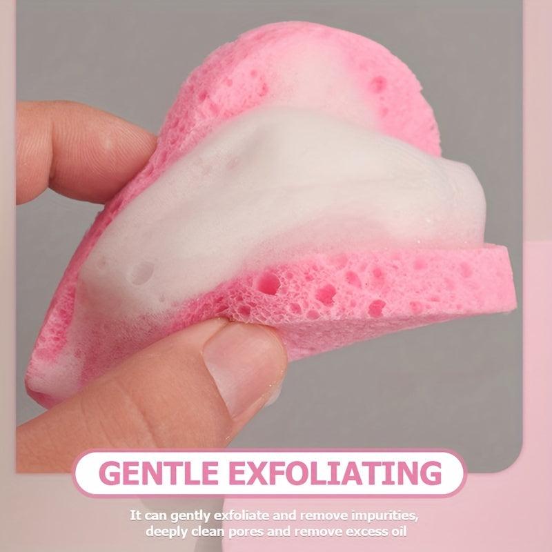 Compressed Facial Sponge Heart Shape Honeycomb Skin Friendly Cleansing Pad