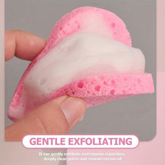 Compressed Facial Sponge Heart Shape Honeycomb Skin Friendly Cleansing Pad