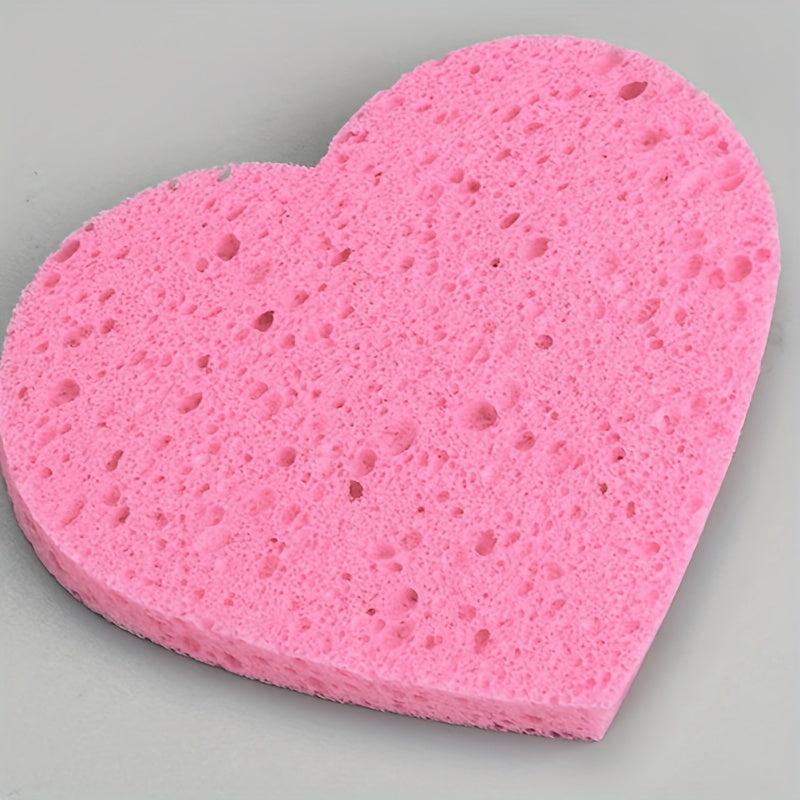 Compressed Facial Sponge Heart Shape Honeycomb Skin Friendly Cleansing Pad