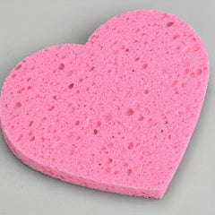 Compressed Facial Sponge Heart Shape Honeycomb Skin Friendly Cleansing Pad