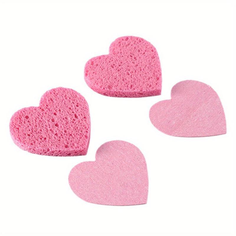 Compressed Facial Sponge Heart Shape Honeycomb Skin Friendly Cleansing Pad