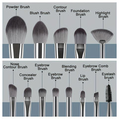 14pcs Makeup Brush Set with Silicone Pad Mat and Sponge
