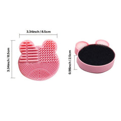 Cartoon Makeup Brush Cleaning Box with Removal Sponge