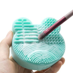 Cartoon Makeup Brush Cleaning Box with Removal Sponge