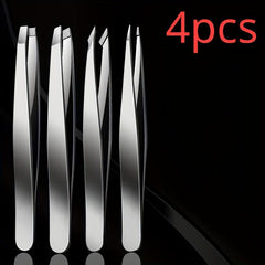 4pcs Professional Tweezers Set for Eyebrow Hair Removal Splinter & Ingrown Hair