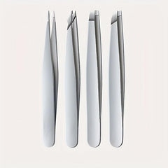 4pcs Professional Tweezers Set for Eyebrow Hair Removal Splinter & Ingrown Hair