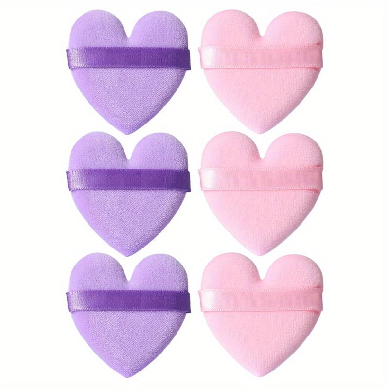 6pcs Double Sided Flocked Puffs Makeup Sponges