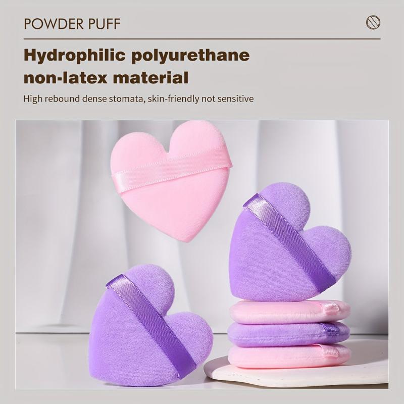 6pcs Double Sided Flocked Puffs Makeup Sponges