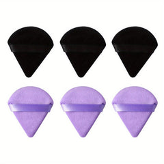 6pcs Double Sided Flocked Puffs Makeup Sponges