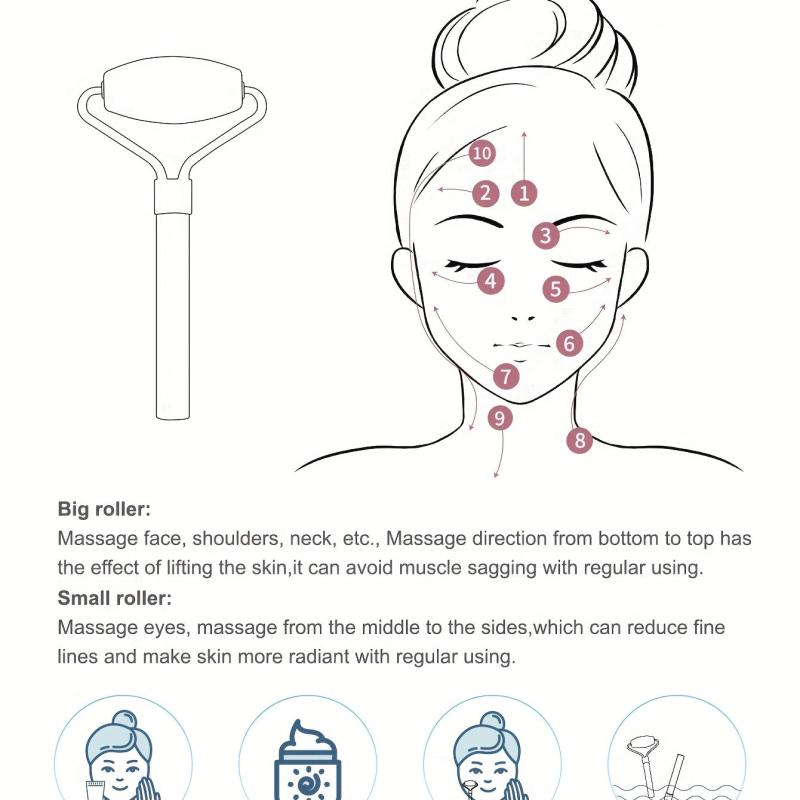Natural Jade Massage Roller Face Relaxing Firming Body Neck Skin Beauty Massage