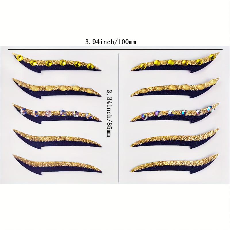 Glitter Eyeliner Stickers Instant Adhesive Eye Line Strip