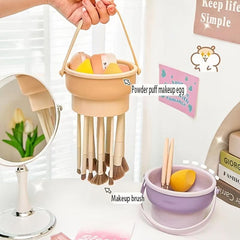 3-in-1 Powder Puff Cleaning & Storage Box - Makeup Sponge Brush Drying Cleaner