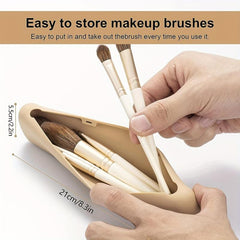 Travel Makeup Brush Holder Organizer Bag Case Silicone Cosmetic Brushes Pouch