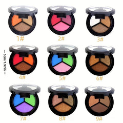 3 Colors Eyeshadow Palette Matte & Glitter Finish