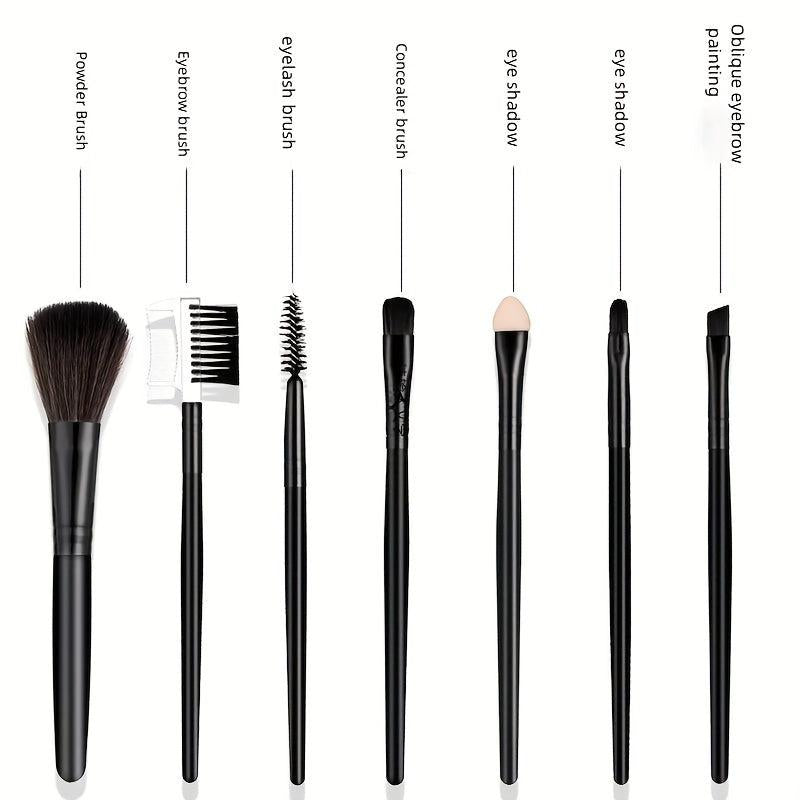 7pcs Makeup Brush Set Dual Side Eyelash Eyebrow Brush Comb Sponge Head