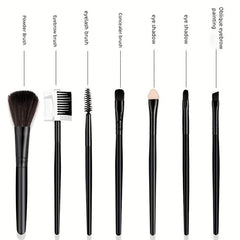 7pcs Makeup Brush Set Dual Side Eyelash Eyebrow Brush Comb Sponge Head