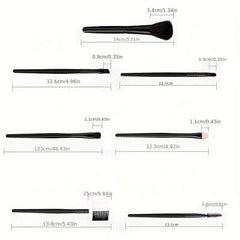 7pcs Makeup Brush Set Dual Side Eyelash Eyebrow Brush Comb Sponge Head