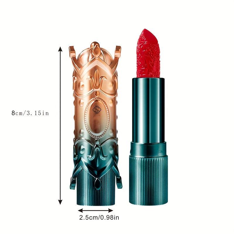 Velvet Matte Embossed Lipstick Carving Waterproof Long Lasting Lipstick