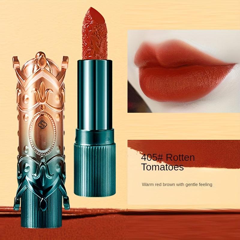 Velvet Matte Embossed Lipstick Carving Waterproof Long Lasting Lipstick
