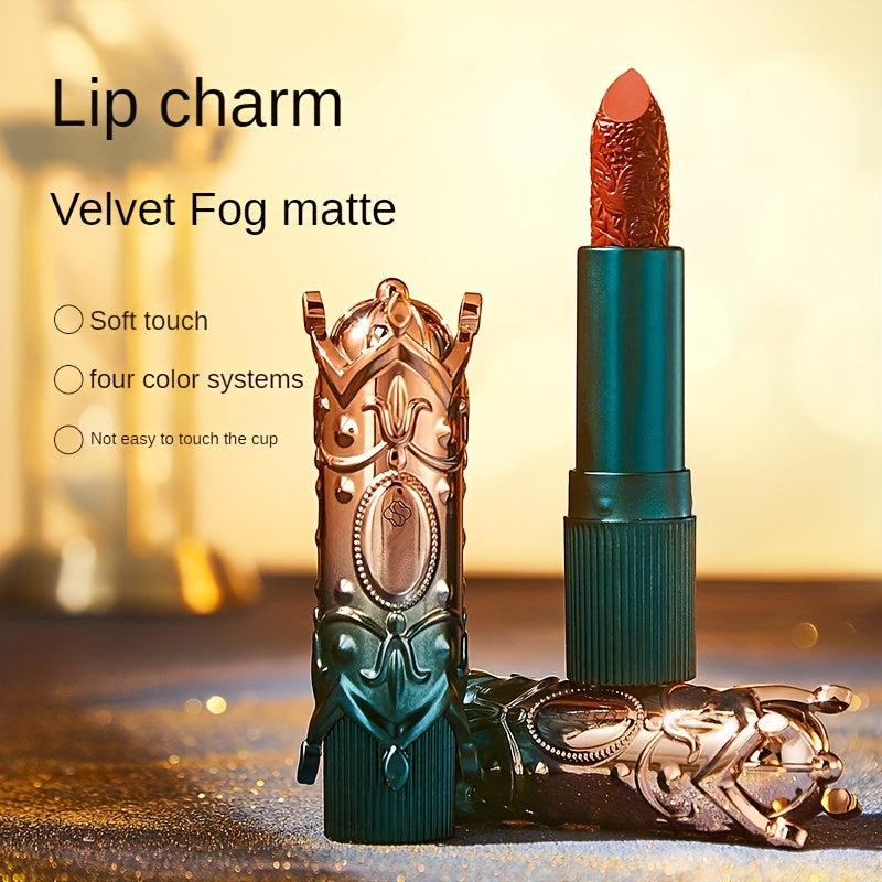 Velvet Matte Embossed Lipstick Carving Waterproof Long Lasting Lipstick