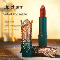 Velvet Matte Embossed Lipstick Carving Waterproof Long Lasting Lipstick
