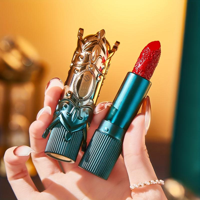 Velvet Matte Embossed Lipstick Carving Waterproof Long Lasting Lipstick