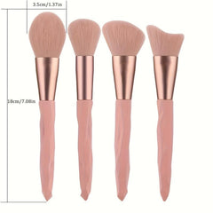Cosmetic Brush Set with Soft Synthetic Bristles for Makeup Beginners