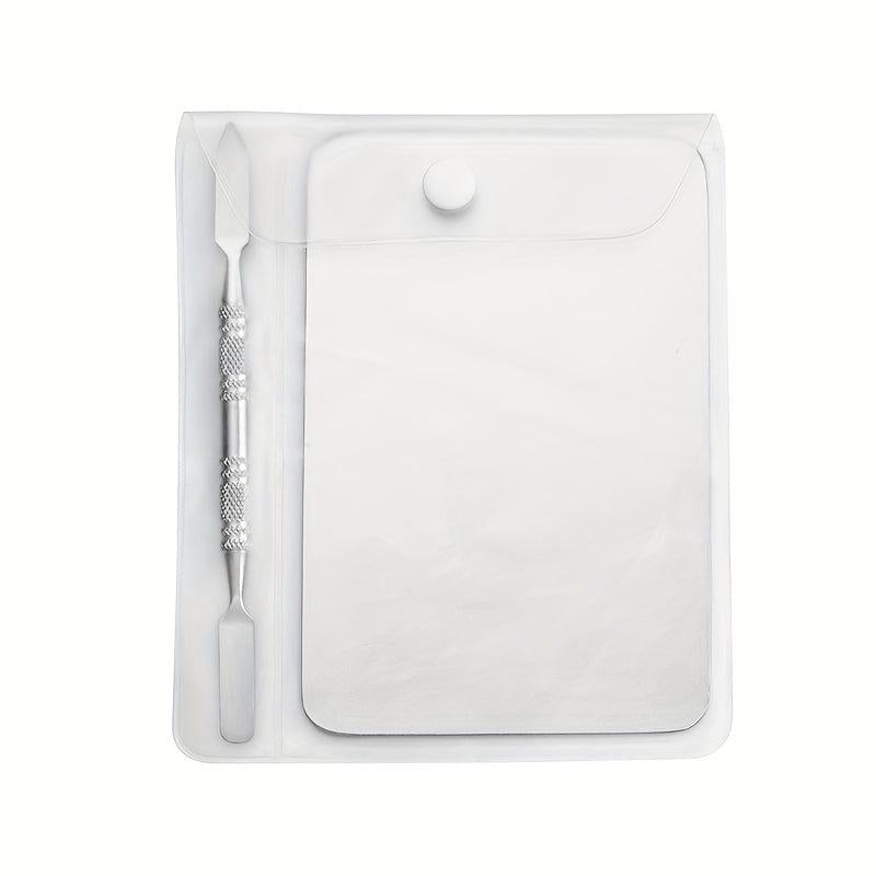 Makeup Mixing Palette Stick Set Stainless Steel Metal Mixing Tray With Spatula