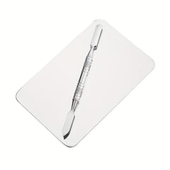 Makeup Mixing Palette Stick Set Stainless Steel Metal Mixing Tray With Spatula