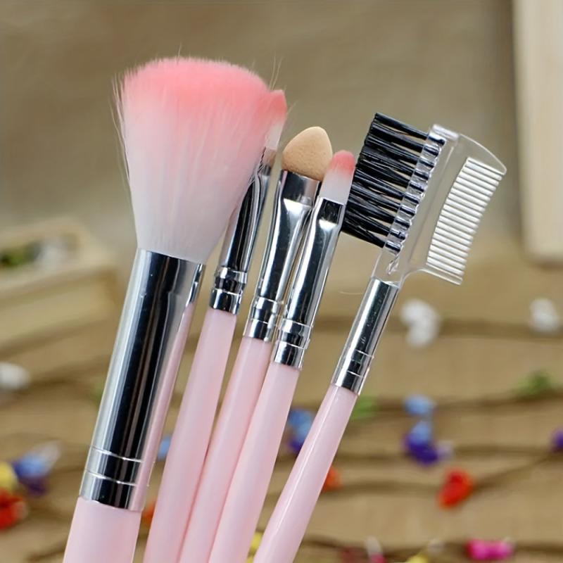 5 Pcs Makeup Brush Set for Beginners Women Eye Shadow Foundation