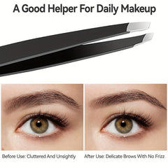 6pc Stainless Steel Tweezers Set for Eyebrows Facial Hair Splinter
