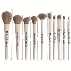 12Pcs Makeup Set with Brushes, Cleaner Pad & Sponge