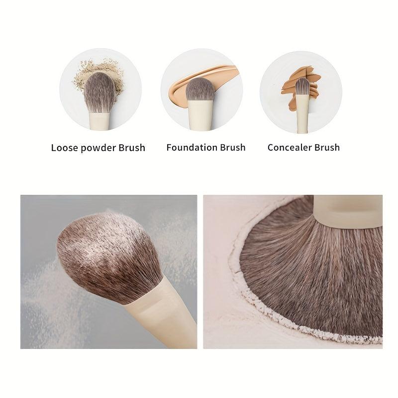 12Pcs Makeup Set with Brushes, Cleaner Pad & Sponge