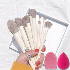 12Pcs Makeup Set with Brushes, Cleaner Pad & Sponge