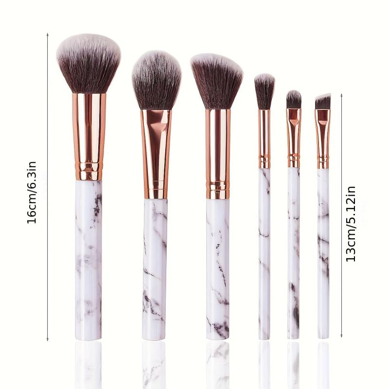 6pcs Marble Makeup Brush Set Face Repair Blush Superfine Eye Shadow Multifunctio